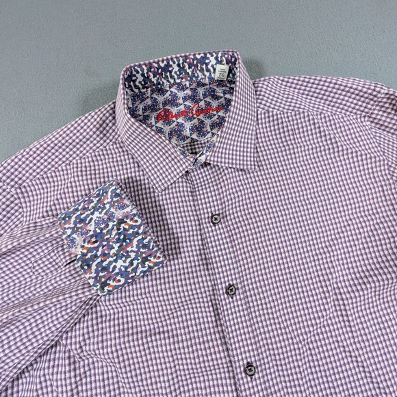 Robert Graham Other - Robert Graham Button Down Shirt Mens XL Purple Check Egyptian Cotton Flip Cuff